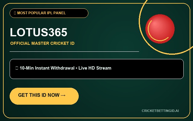 Lotus365 Cricket ID Official Master Panel Banner
