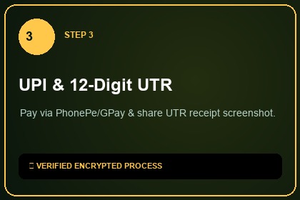 Step 3 UPI Deposit and 12-Digit UTR Illustration